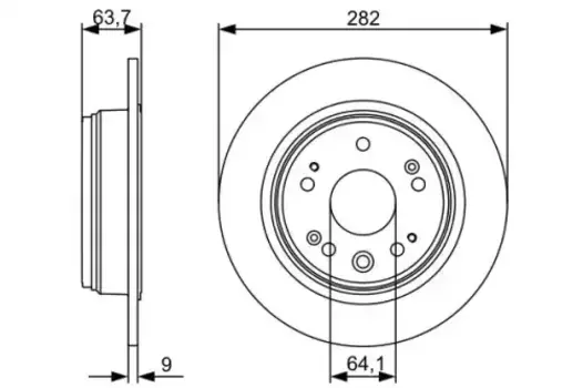 Тормозной диск BOSCH 0 986 479 505 полный задняя ось