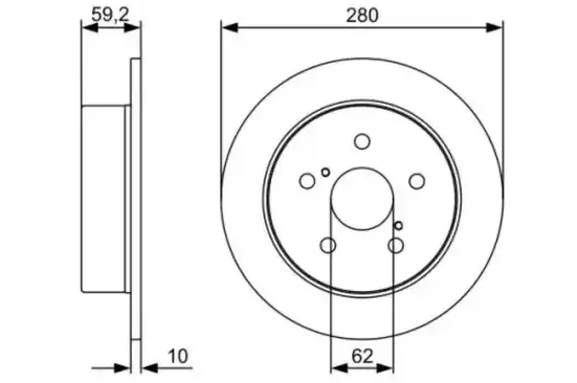 Тормозной диск BOSCH 0 986 479 520 полный задняя ось