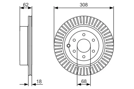 Тормозной диск BOSCH 0 986 479 533 вентилируемый задняя ось
