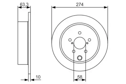 Тормозной диск BOSCH 0 986 479 634 полный задняя ось