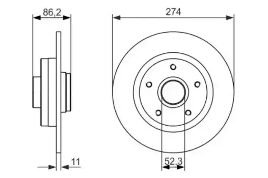 Тормозной диск BOSCH 0 986 479 682 полный задняя ось