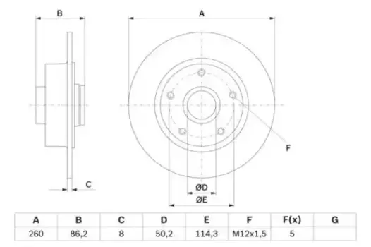 Тормозной диск BOSCH 0 986 479 708 полный задняя ось