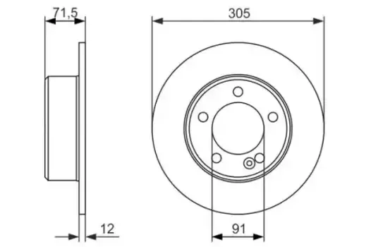 Тормозной диск BOSCH 0 986 479 714 полный задняя ось