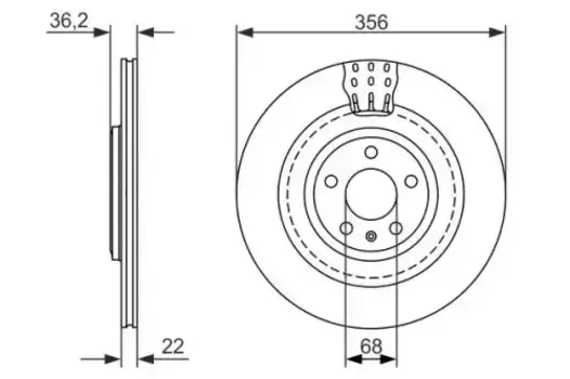 Тормозной диск BOSCH 0 986 479 749 вентилируемый задняя ось