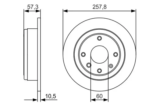 Тормозной диск BOSCH 0 986 479 985 полный задний мост