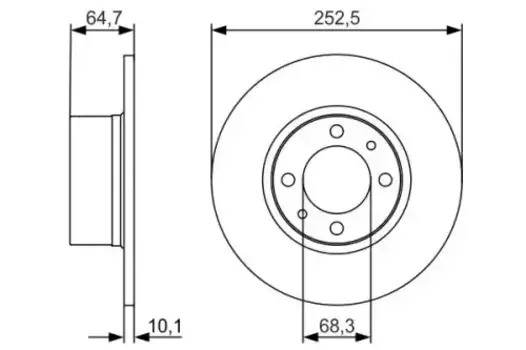 Тормозной диск BOSCH 0 986 479 988 полный передняя ось