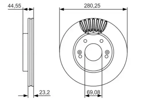 Тормозной диск BOSCH 0 986 479 A12 вентилируемый передняя ось