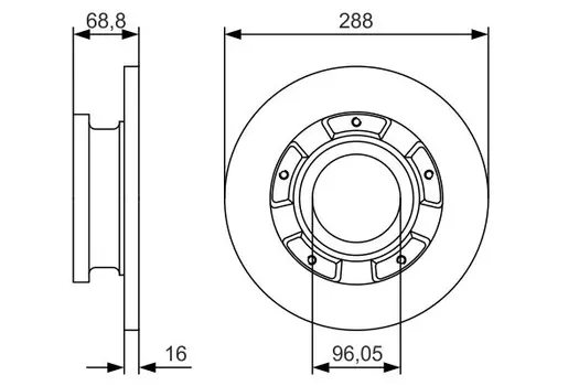 Тормозной диск BOSCH 0 986 479 A50 полный задняя ось