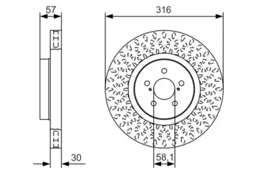 Тормозной диск BOSCH 0 986 479 A81 вентилируемый передняя ось