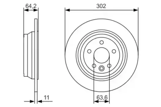 Тормозной диск BOSCH 0 986 479 B19 полный задняя ось