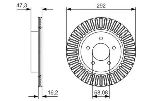 Тормозной диск BOSCH 0 986 479 D20 вентилируемый задняя ось