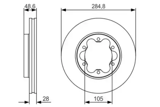 Тормозной диск BOSCH 0 986 479 R27 вентилируемый передняя ось