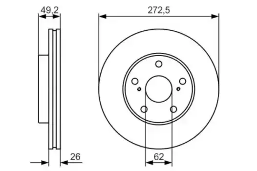 Тормозной диск BOSCH 0 986 479 R45 вентилируемый передняя ось