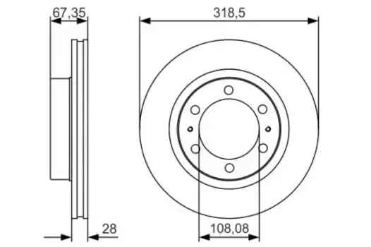 Тормозной диск BOSCH 0 986 479 R46 вентилируемый передняя ось