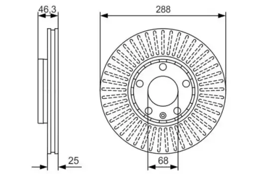 Тормозной диск BOSCH 0 986 479 R82 вентилируемый передняя ось