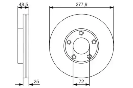 Тормозной диск BOSCH 0 986 479 R83 вентилируемый передняя ось