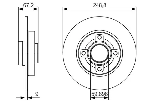 Тормозной диск BOSCH 0 986 479 S42 полный задний мост