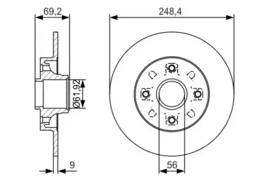 Тормозной диск BOSCH 0 986 479 S43 полный задняя ось