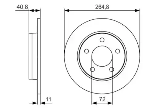 Тормозной диск BOSCH 0 986 479 S50 полный задняя ось