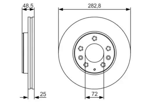 Тормозной диск BOSCH 0 986 479 S60 вентилируемый передняя ось
