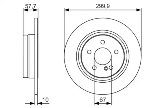 Тормозной диск BOSCH 0 986 479 S92 полный задняя ось