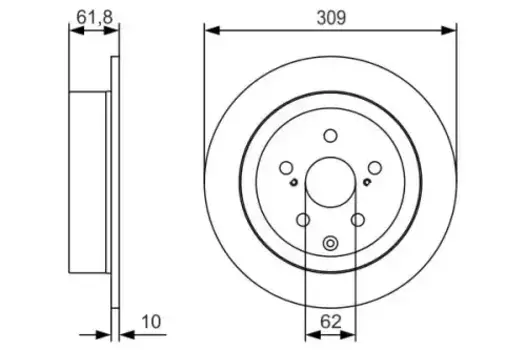 Тормозной диск BOSCH 0 986 479 T04 полный задняя ось