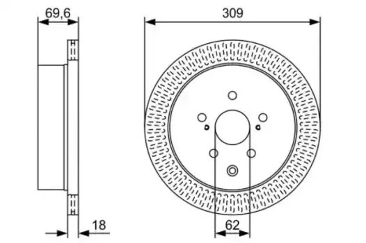 Тормозной диск BOSCH 0 986 479 T57 вентилируемый задняя ось
