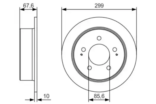 Тормозной диск BOSCH 0 986 479 U21 полный задняя ось