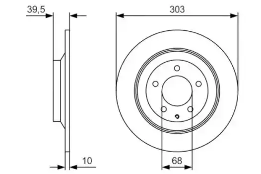 Тормозной диск BOSCH 0 986 479 V04 полный задняя ось