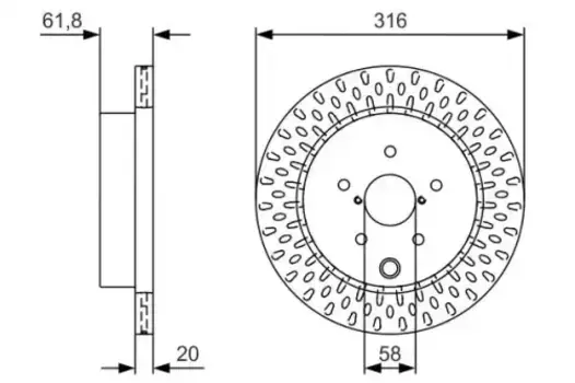 Тормозной диск BOSCH 0 986 479 V05 вентилируемый задняя ось