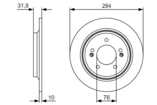 Тормозной диск BOSCH 0 986 479 V09 полный передняя ось