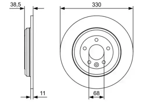 Тормозной диск BOSCH 0 986 479 W01 полный задняя ось