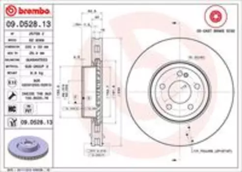 Тормозной диск BREMBO 09.D528.13