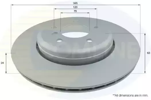 Тормозной диск COMLINE ADC1749V вентилируемый задняя ось