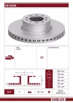 Тормозной диск DANBLOCK DB 0238