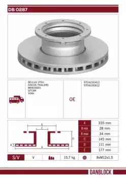 Тормозной диск DANBLOCK DB 0287