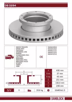 Тормозной диск DANBLOCK DB 0294