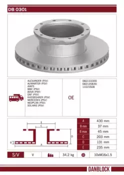 Тормозной диск DANBLOCK DB 0301