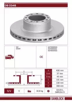 Тормозной диск DANBLOCK DB 0348