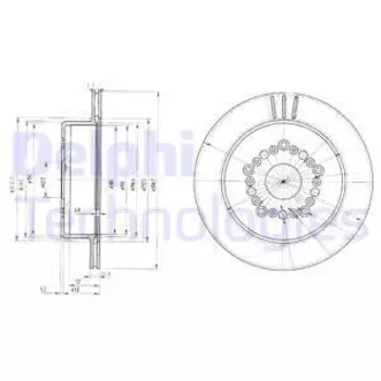 Тормозной диск DELPHI BG3230 вентилируемый задняя ось