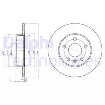 Тормозной диск DELPHI BG3406 полный задний мост