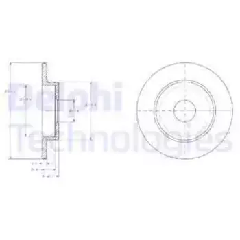 Тормозной диск DELPHI BG3761 полный задняя ось