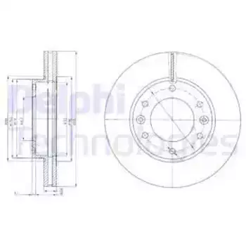 Тормозной диск DELPHI BG4137 вентилируемый передняя ось