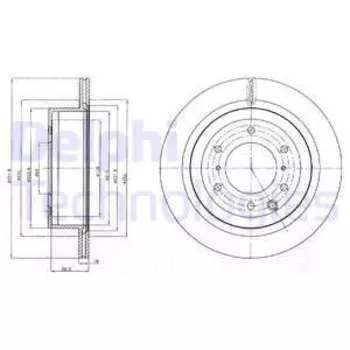 Тормозной диск DELPHI BG4263 вентилируемый задний мост