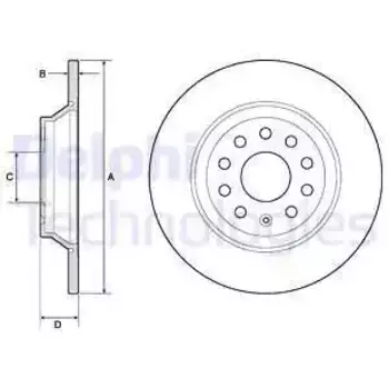 Тормозной диск DELPHI BG4751C полный задняя ось