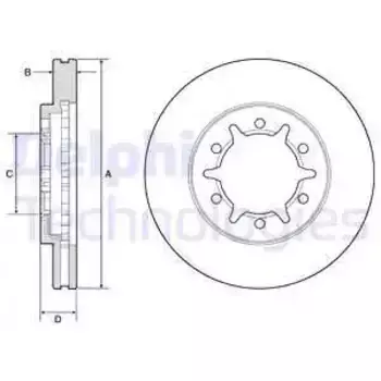Тормозной диск DELPHI BG4795C вентилируемый передняя ось