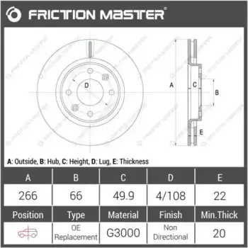 Тормозной диск FRICTION MASTER R1918