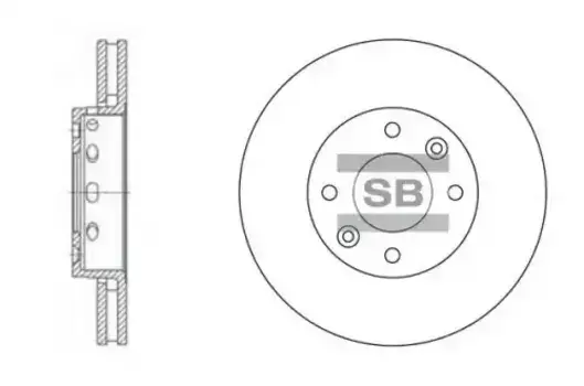 Тормозной диск HI-Q SD2001 вентилируемый передняя ось