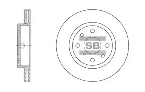 Тормозной диск HI-Q SD2015 вентилируемый передняя ось