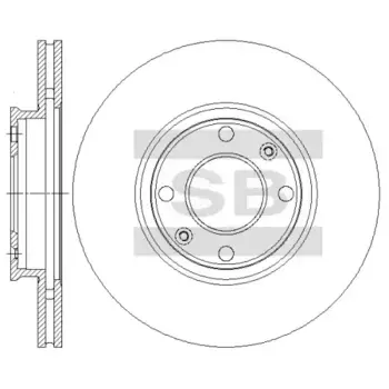 Тормозной диск HI-Q SD2079 вентилируемый передняя ось